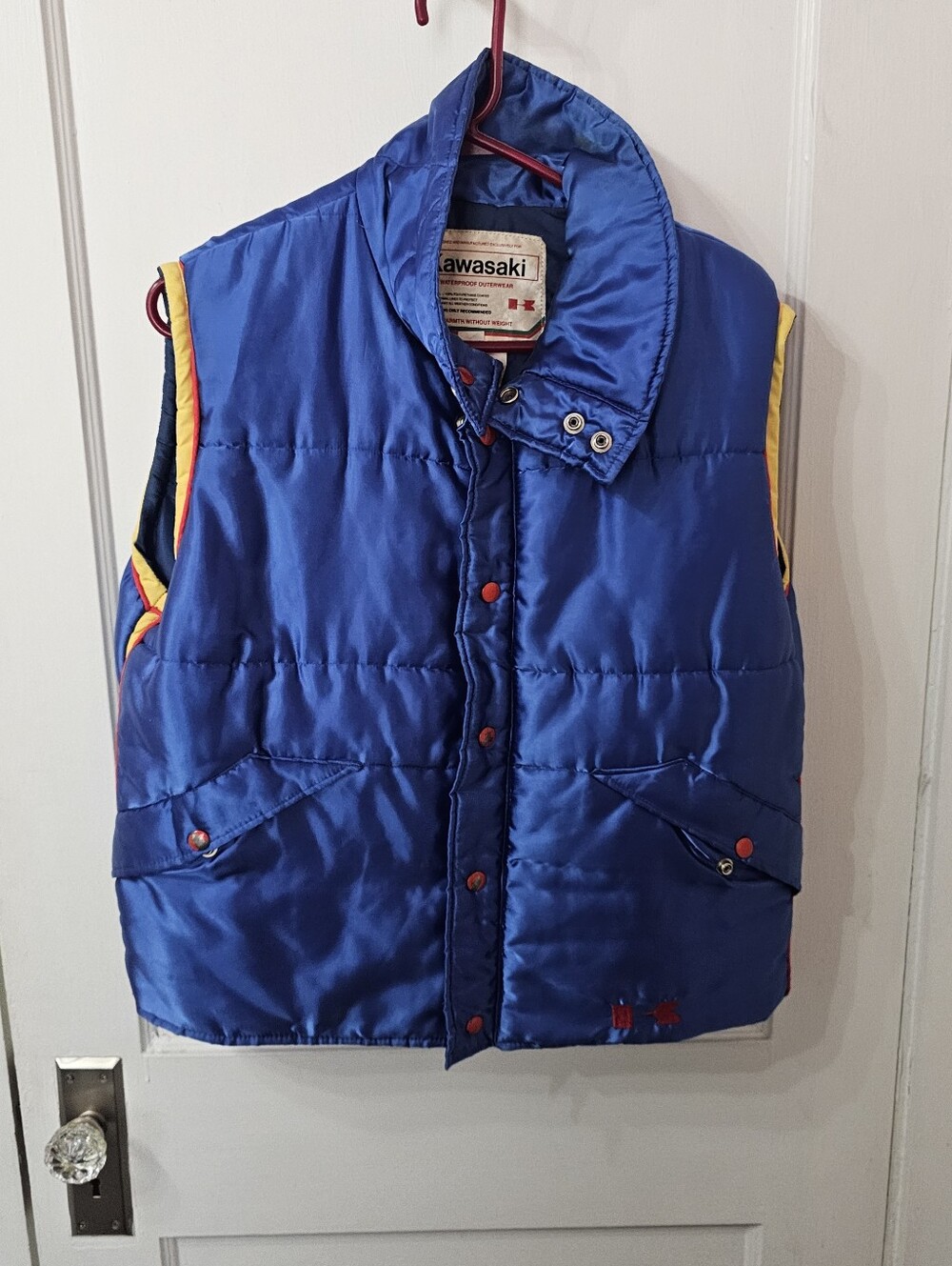 Vintage Kawasaki Puffer Vest Sz Large, In Good Condition!